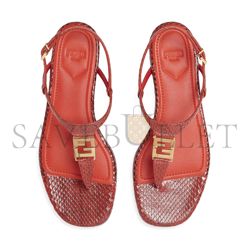 FENDI FFOLD LEATHER SANDALS 